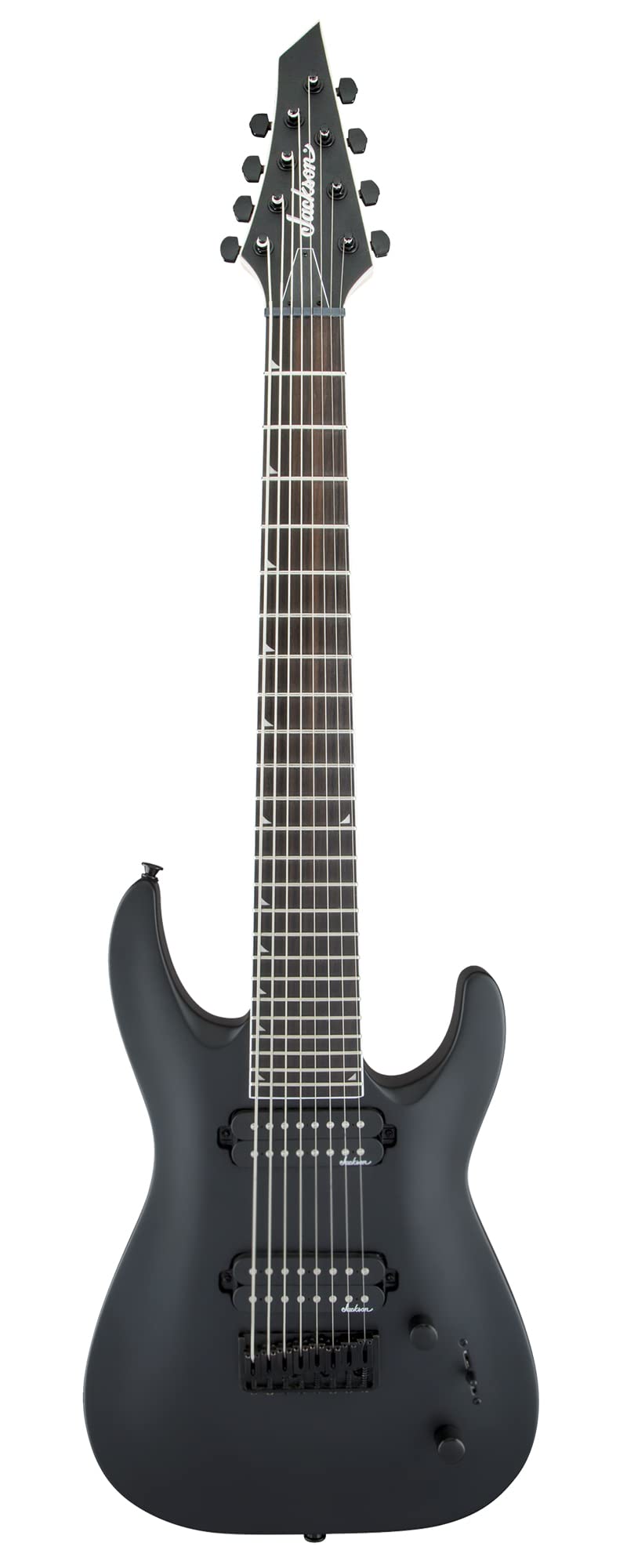 Jackson Dinky Arch Top JS32-8 DKA HT Electric Guitar - Satin Black Bundle with Cable, Tuner, Strap, Picks, and Austin Bazaar Ins